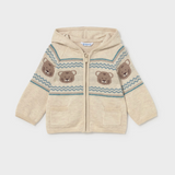 Sweet Bear Knitted Hoodie - Stone