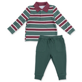 Rugby Stripe Long Sleeve Polo + Jogger