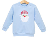 Santa French Terry Pullover - Light Blue