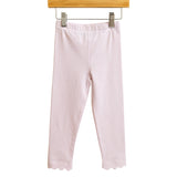 Scallop Leggings- Light Pink Stripe