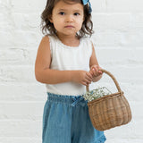 Callie Chambray Ruffle Waist Shorts