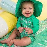 One Piece Rash Guard Swimsuit - Coconut Cabana