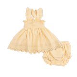 Italian Straw Muslin Smocked Top + Bloomer