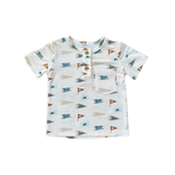 Retro Banner Henley Shirt