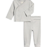 Riley Kimono Top + Pant Set - Mist Stripe