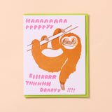 Happy Birthday Sloth Letterpress Greeting Card