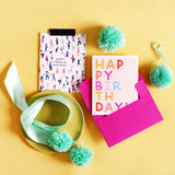 Color Block Letters Birthday Card