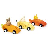 Wooden Animal Friends Pull-Back Racing Cars