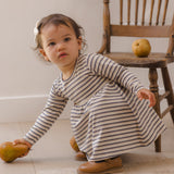 Long Sleeve Baby Dress - Vintage Stripe