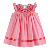 Pink Heart Smocked Bishop Dress