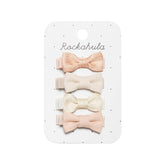 Linen Mini Bow Clips