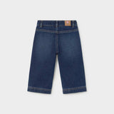 Floral Embroidered Denim Pants - Dark