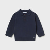 Striped Knit Sweater - Navy