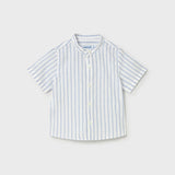 Simple Linen Shirt - Blue Striped