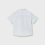 Simple Linen Shirt - Blue Striped