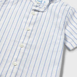 Simple Linen Shirt - Blue Striped