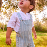 Sweet Prince Linen Striped Overalls