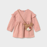 Polka Dot Dress + Bear Bag