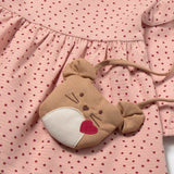 Polka Dot Dress + Bear Bag