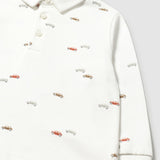 Printed Polo Shirt - Cream Cars