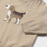 Puppy Knit Sweater - Beige Heather