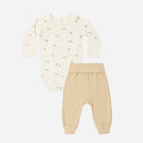 Side Snap Bodysuit + Pant Set - Pears