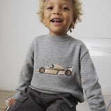Boy Intarsia Sweater - Car