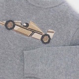 Boy Intarsia Sweater - Car
