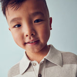 Knit Boy's Polo Shirt - Mole Melange