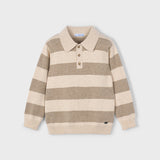 Knit Boy's Polo Shirt - Mole Melange