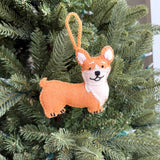 Corgi Dog Embroidered Wool Ornament 