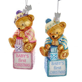 Baby Bear 1st Christmas Glass Ornament