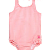 Tie Shoulder One Piece Swimsuit - Pink