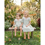 Gingham Pumpkin Smocked Bishop Dress
