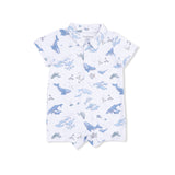 Watercolor Blue Whales Polo Shortie