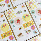 Birthday Things Gift Tag Sticker Sheet Set