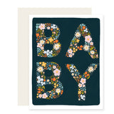 Floral Baby Letters Shower Card