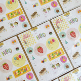 Birthday Things Gift Tag Sticker Sheet Set