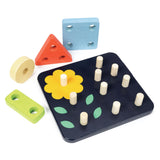 Wooden Count and Match Peg Board