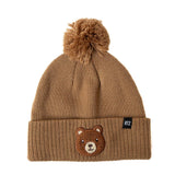 Teddy Patch Pom Pom Beanie