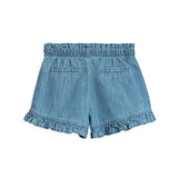 Callie Chambray Ruffle Waist Shorts