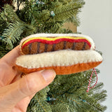 Hot Dog Felt Ornament 