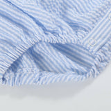 Light Blue Bunny Smocked Flutter Romper