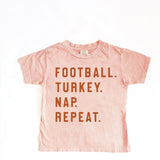 Football. Turkey. Toddler Washed Graphic Tee -  Soft Pink