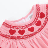 Pink Hearts Smocked Romper