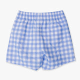 Gingham Swim Trunks - Periwinkle Blue