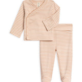 Riley Kimono Top + Pant Set - Ballet Stripe