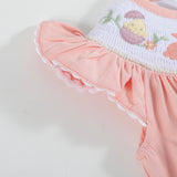 Light Pink Easter Smocked Flutter Romper