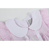 Pink Seersucker Easter Bunny Ruffle Dress