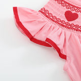 Pink Hearts Smocked Romper